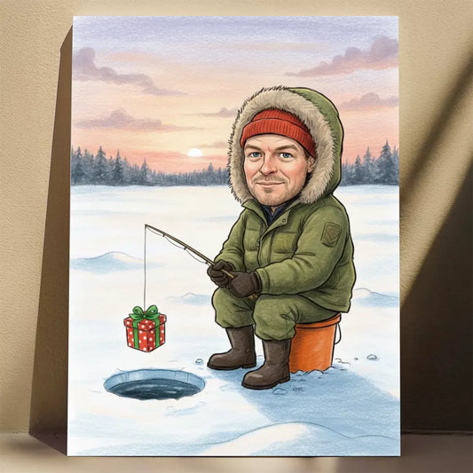 Wędkarstwo Wersja Świąteczna - Karykatura ze zdjęcia