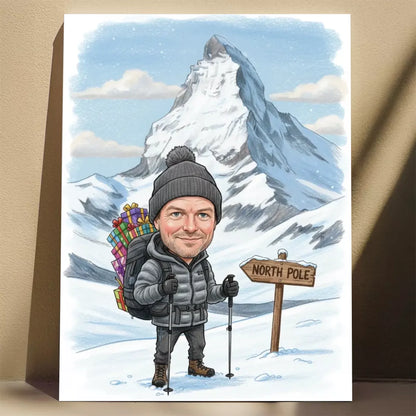 Podróże Góry Wersja Świąteczna - Karykatura ze zdjęcia