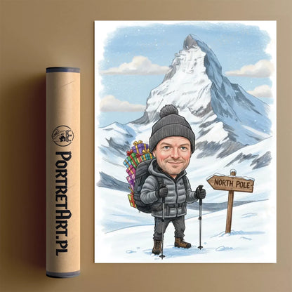 Podróże Góry Wersja Świąteczna - Karykatura ze zdjęcia