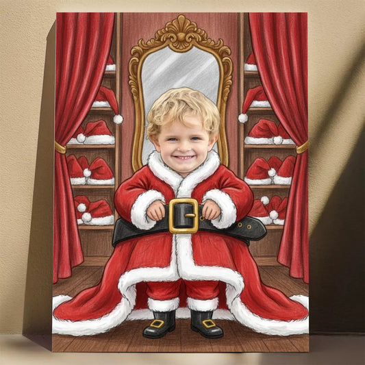 Mini Mikołaj w Garderobie - Karykatura ze zdjęcia