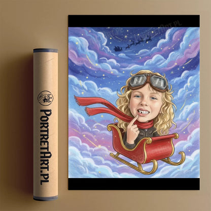 Lot Koszem - Karykatura ze zdjęcia