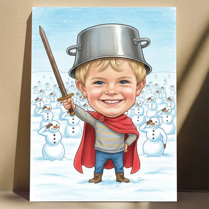 Generał Bałwanów - Karykatura ze zdjęcia