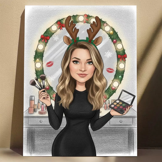 Świąteczna Wizażystka - Karykatura ze zdjęcia