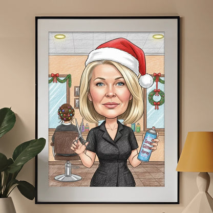 Świąteczne Cięcie - Karykatura ze zdjęcia