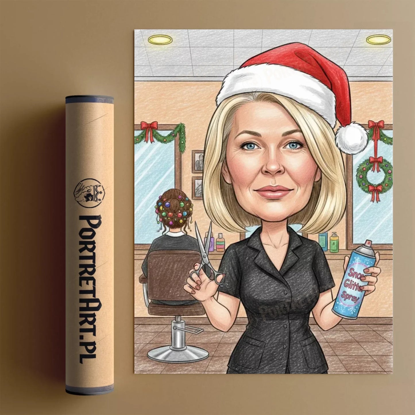 Świąteczne Cięcie - Karykatura ze zdjęcia