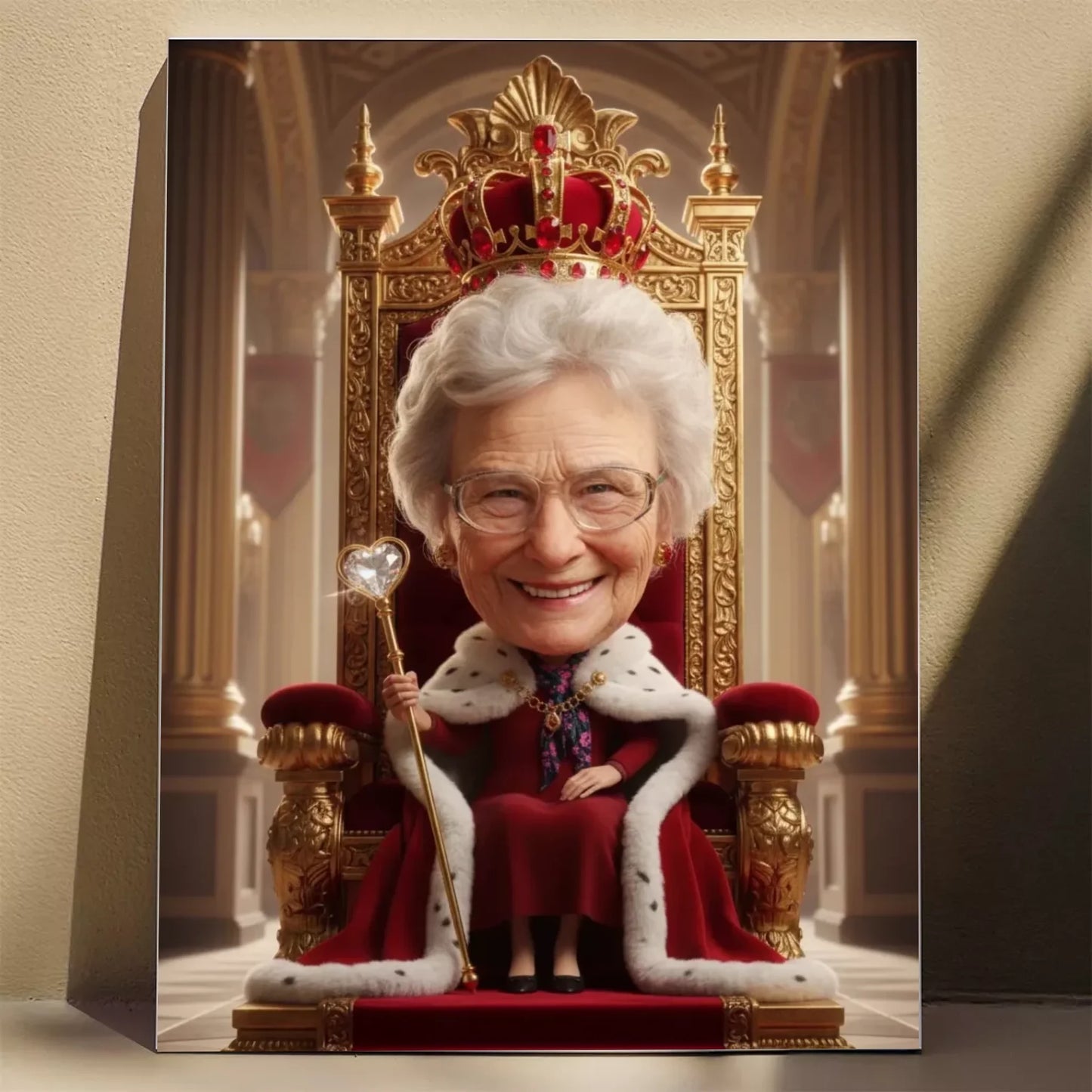Złota Królowa Babcia - Karykatura ze zdjęcia