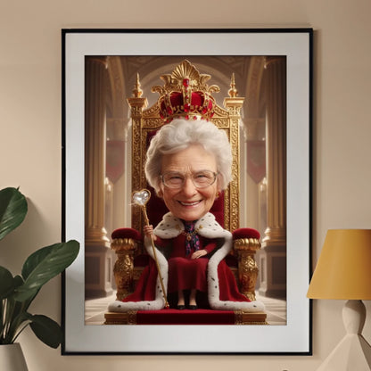 Złota Królowa Babcia - Karykatura ze zdjęcia