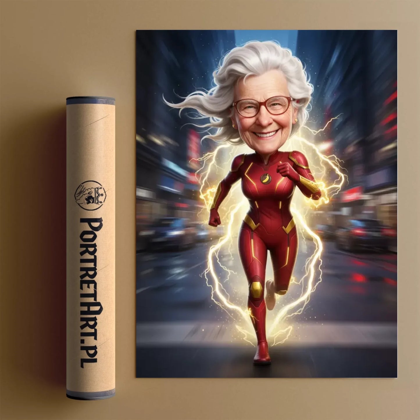 Super-Szybka Babcia  - Karykatura ze zdjęcia