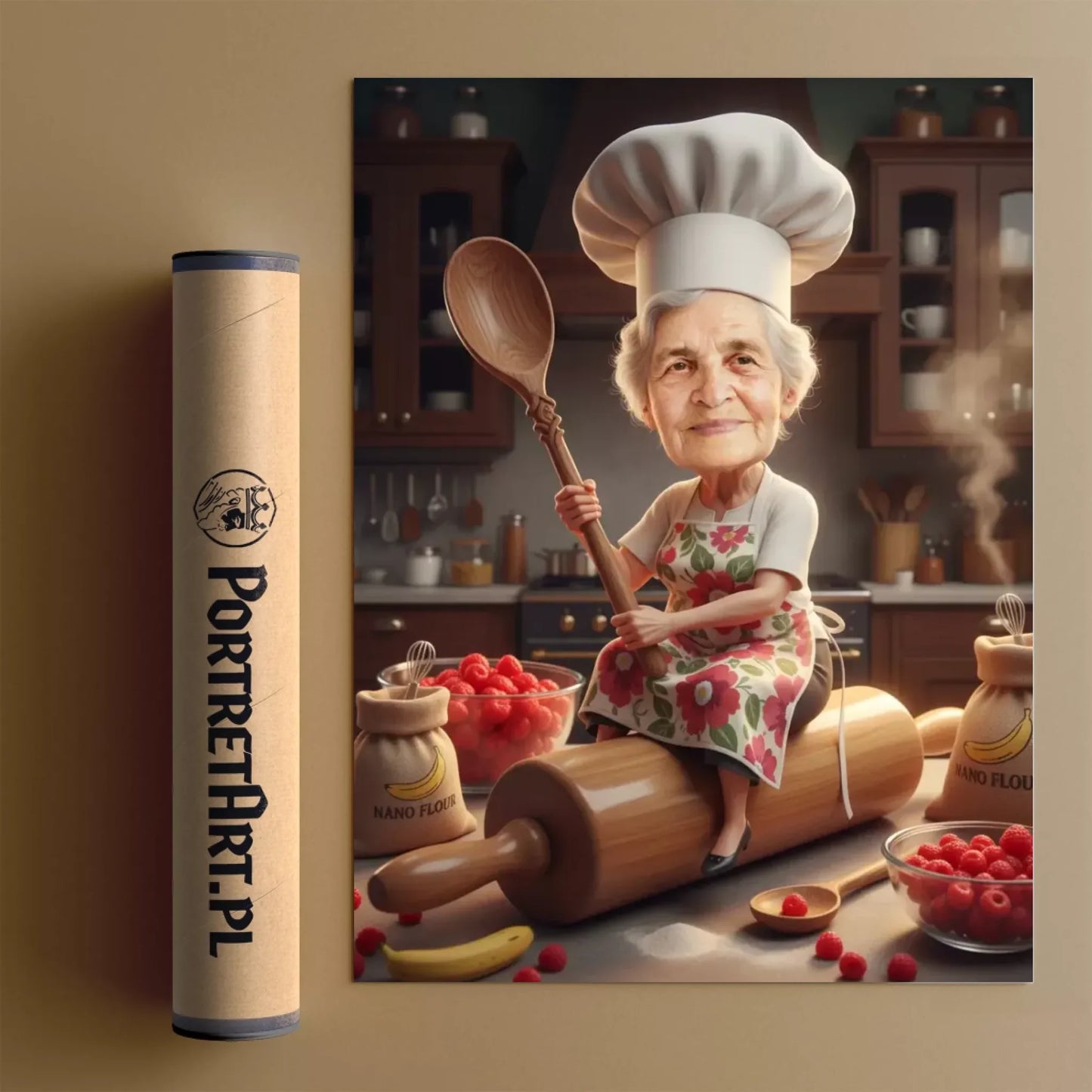 Babcia Mistrzyni Kuchni  - Karykatura ze zdjęcia