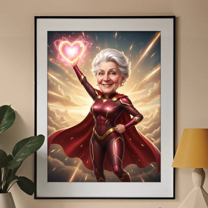 Super Babcia Serca  - Karykatura ze zdjęcia