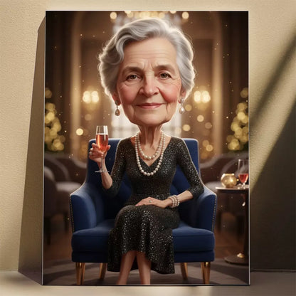 Babcia Glamour - Karykatura ze zdjęcia