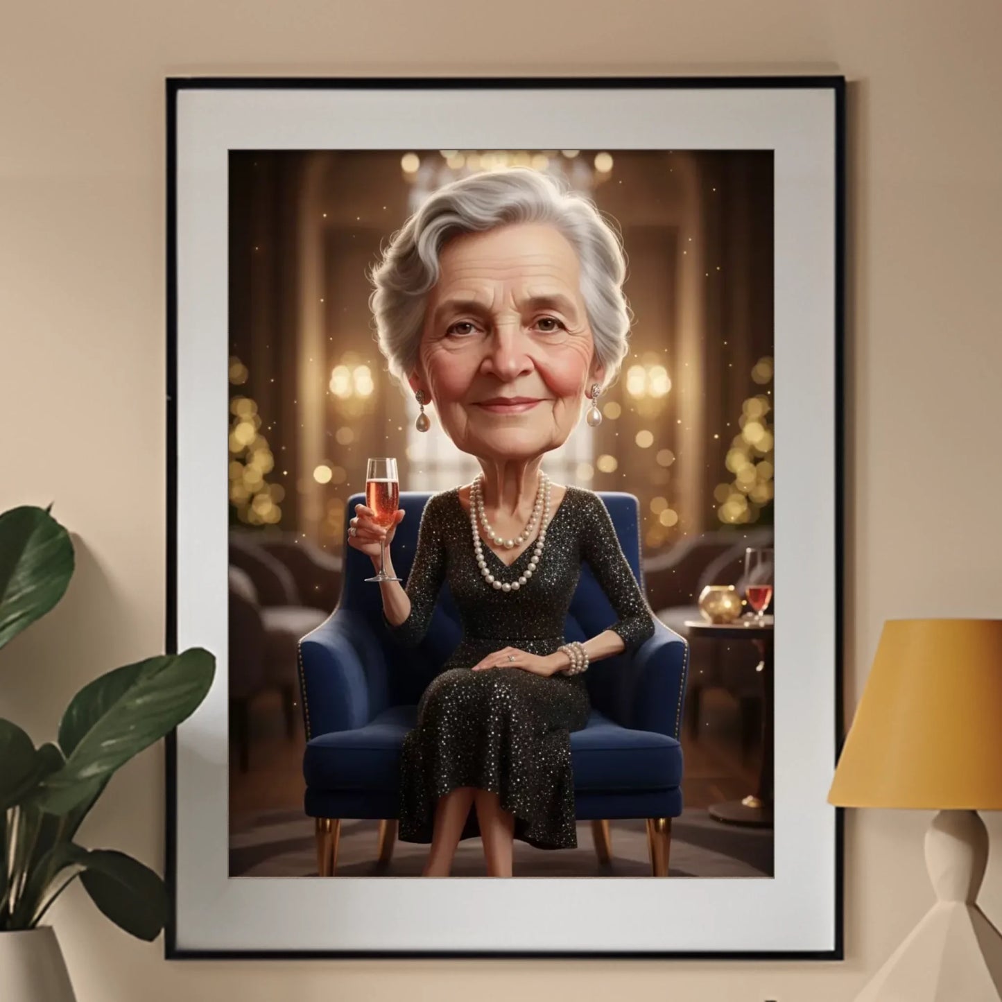 Babcia Glamour - Karykatura ze zdjęcia