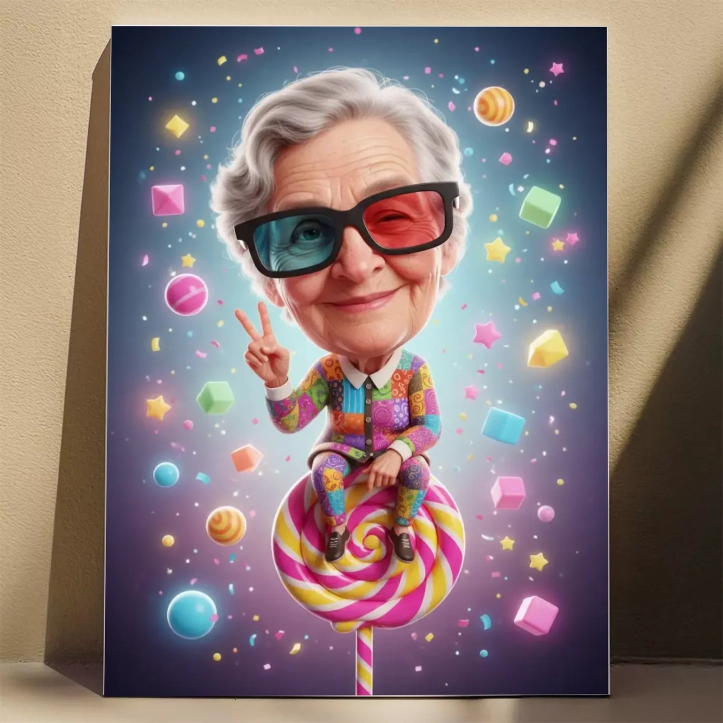 Babcia z Humorem - Karykatura ze zdjęcia