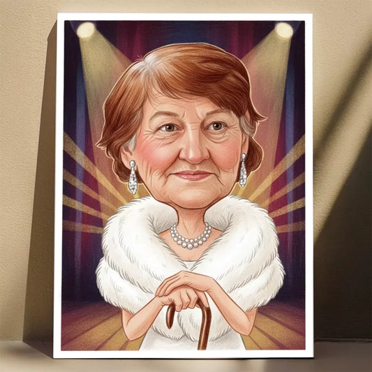 Hollywoodzka Legenda Babcia - Karykatura ze zdjęcia