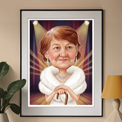 Hollywoodzka Legenda Babcia - Karykatura ze zdjęcia