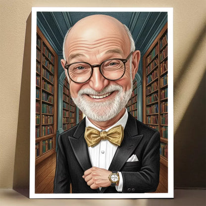 Dziadek Gentleman - Karykatura ze zdjęcia