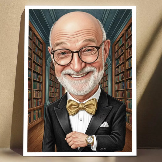 Dziadek Gentleman - Karykatura ze zdjęcia