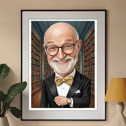 Dziadek Gentleman - Karykatura ze zdjęcia