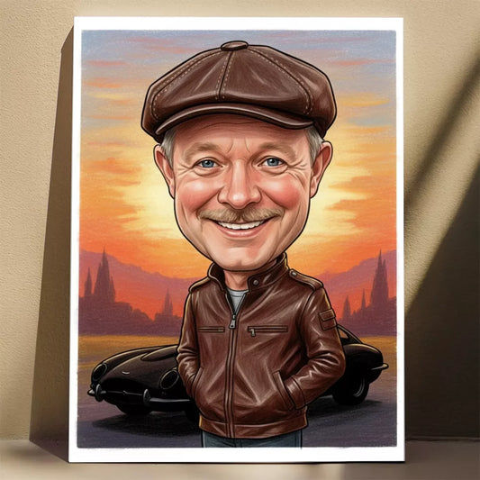 Dziadek Kolekcjoner  - Karykatura ze zdjęcia