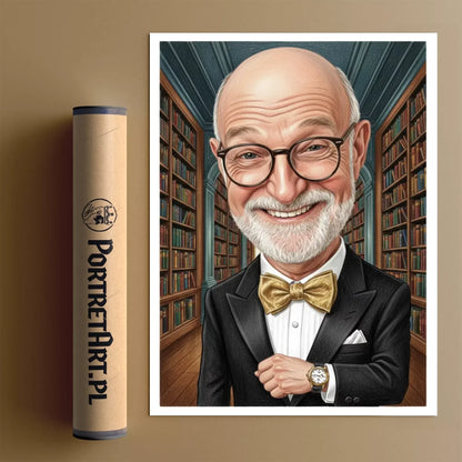 Dziadek Gentleman - Karykatura ze zdjęcia