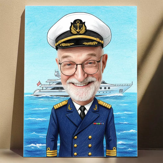 Dziadek Kapitan - Karykatura ze zdjęcia