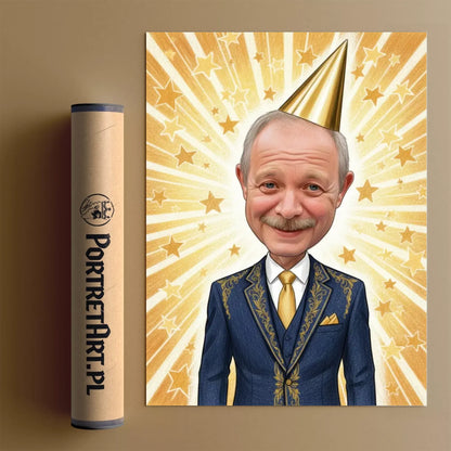 Dziadek Legenda - Karykatura ze zdjęcia