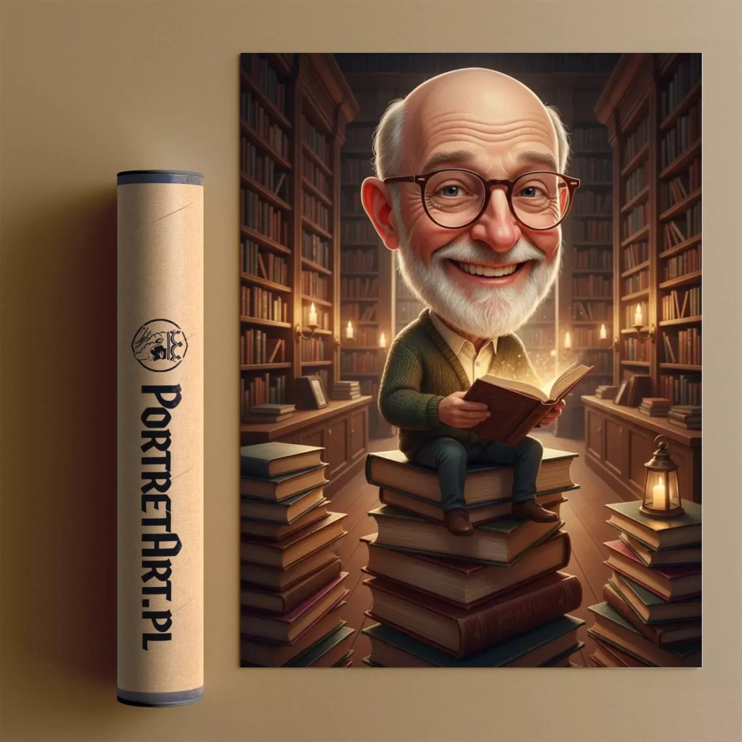 Dziadek z Klasą 3D - Karykatura ze zdjęcia