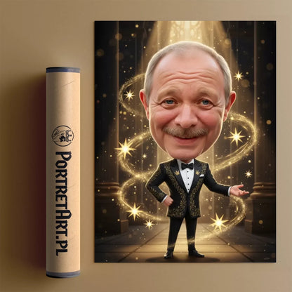 Dziadek Czarujacy - Karykatura ze zdjęcia