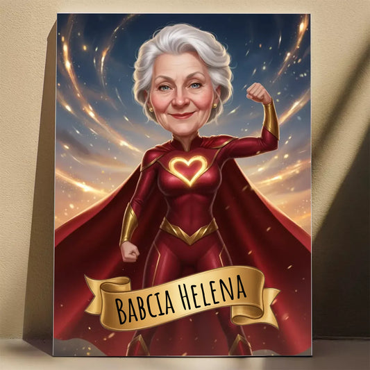 Super Babcia - Karykatura ze zdjęcia