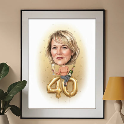 Karykatura - produkt - obraz w ramce - Portretart