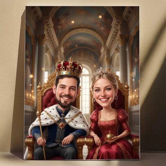 Jako Król i Królowa 3D - Karykatura ze zdjęcia