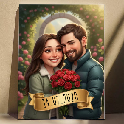 Z Wiązanką Róż 3D - Karykatura ze zdjęcia