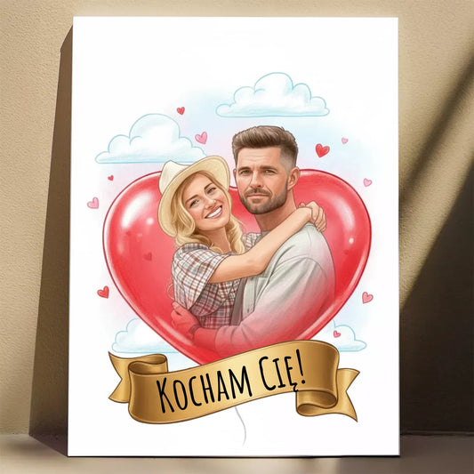 W Balonowym Serduszku - Karykatura ze zdjęcia
