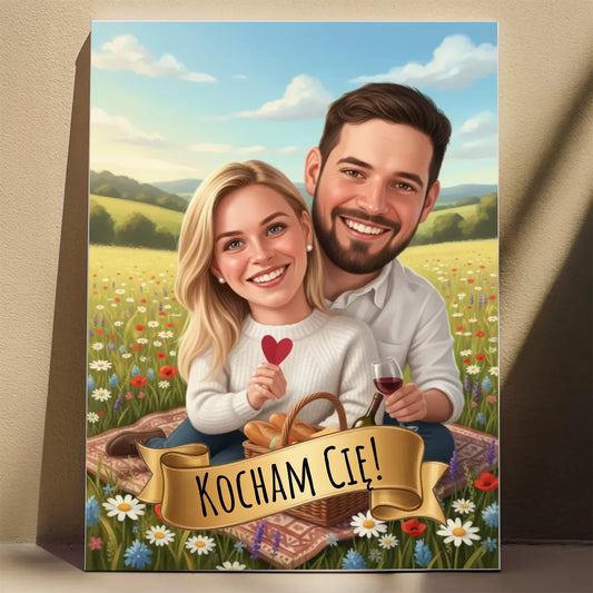 Na Kocu Piknikowym 3D - Karykatura ze zdjęcia