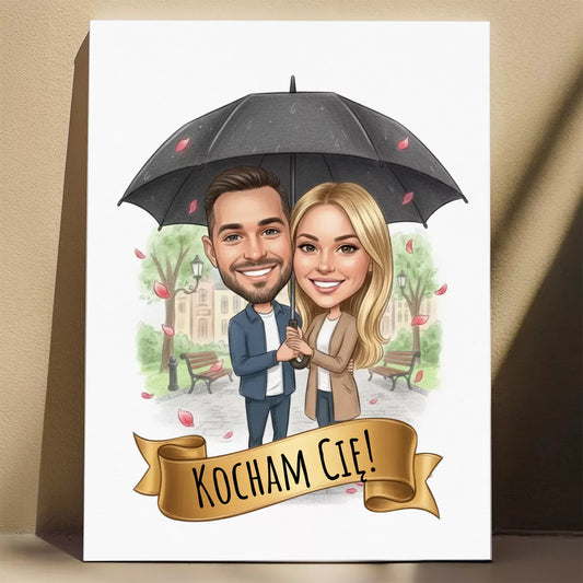 Pod Parasolem - Karykatura ze zdjęcia