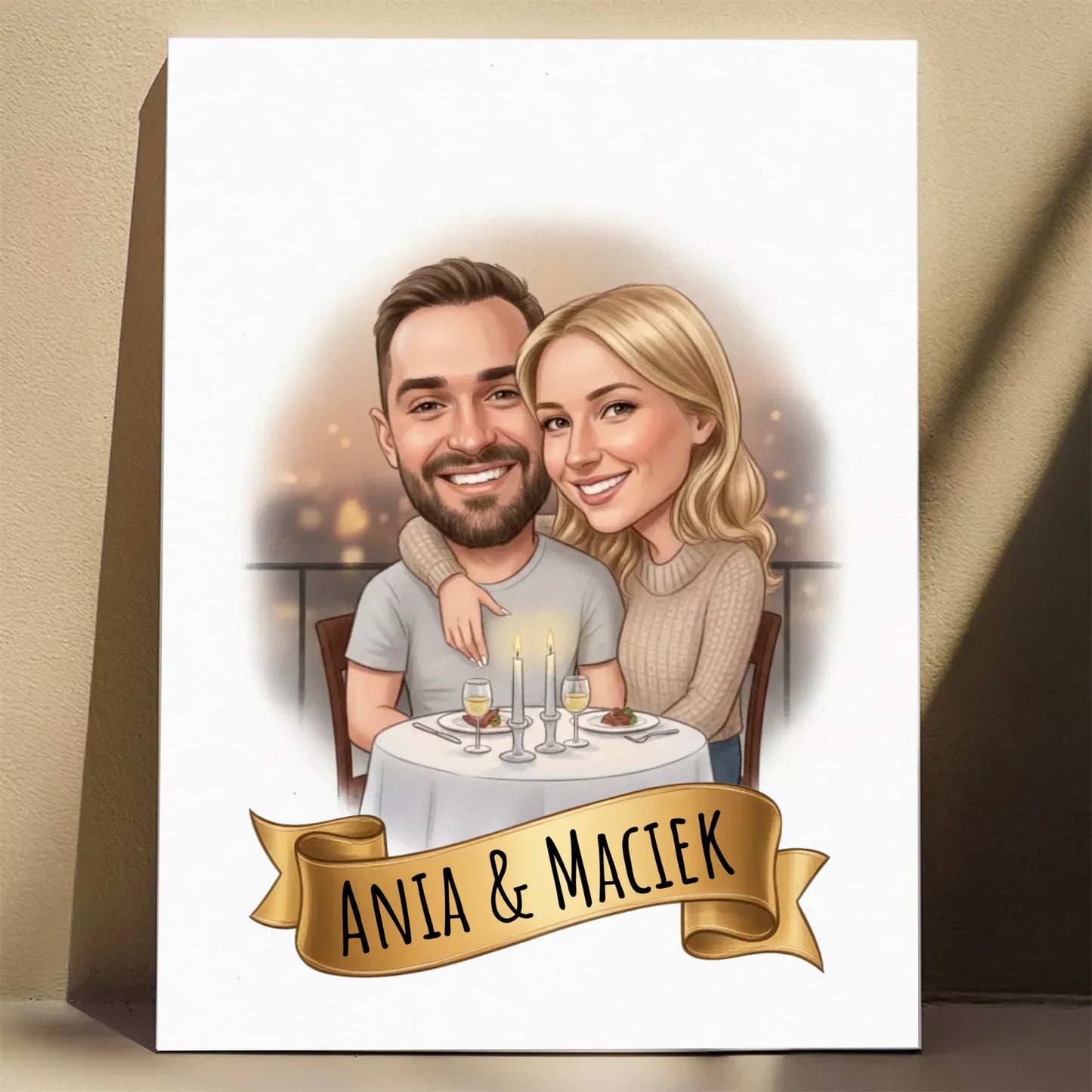 Romantyczna Scena - Karykatura ze zdjęcia