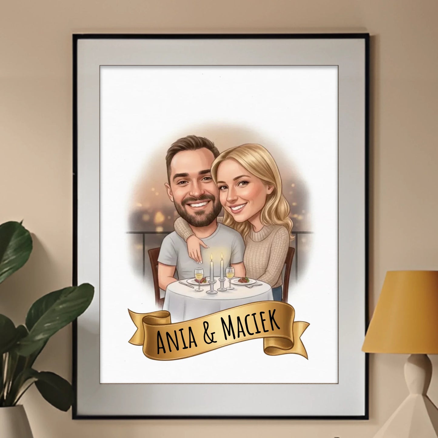 Romantyczna Scena - Karykatura ze zdjęcia