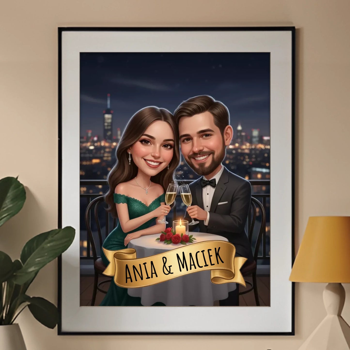 Romantyczna Scena 3D - Karykatura ze zdjęcia