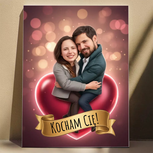 Siedzący na Sercu 3D - Karykatura ze zdjęcia