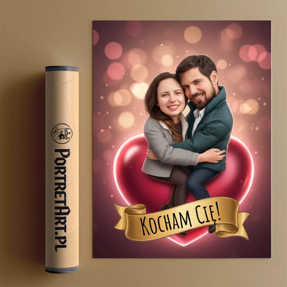 Siedzący na Sercu 3D - Karykatura ze zdjęcia