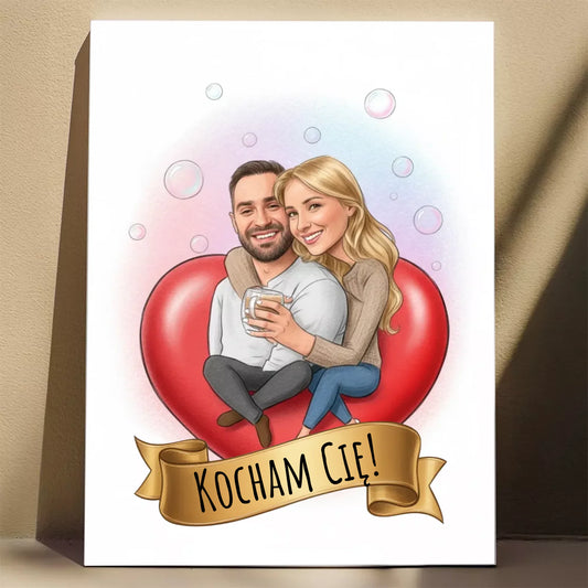 Siedzący na Sercu - Karykatura ze zdjęcia