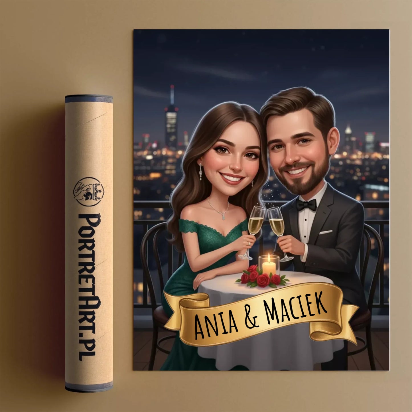 Romantyczna Scena 3D - Karykatura ze zdjęcia