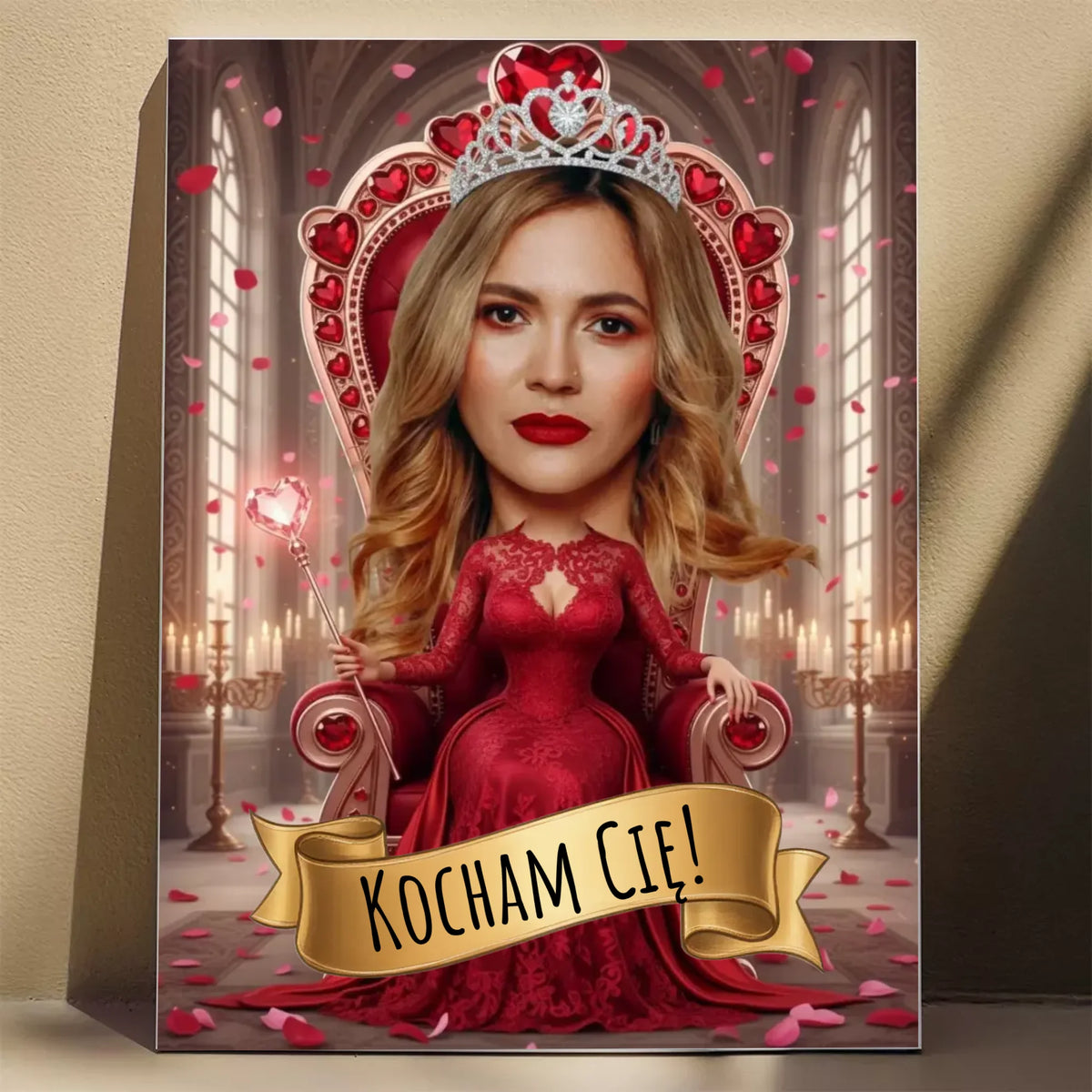 Królowa Kier w Pałacu Miłości - Karykatura ze zdjęcia