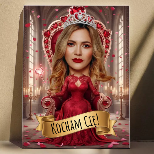 Królowa Kier w Pałacu Miłości - Karykatura ze zdjęcia