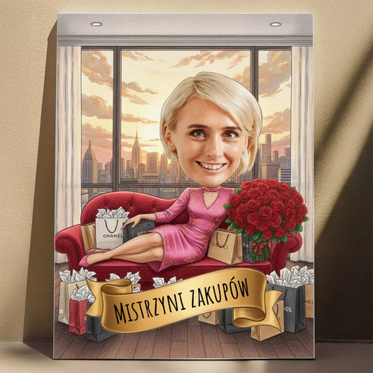 Zakupowe Szaleństwo - Karykatura ze zdjęcia