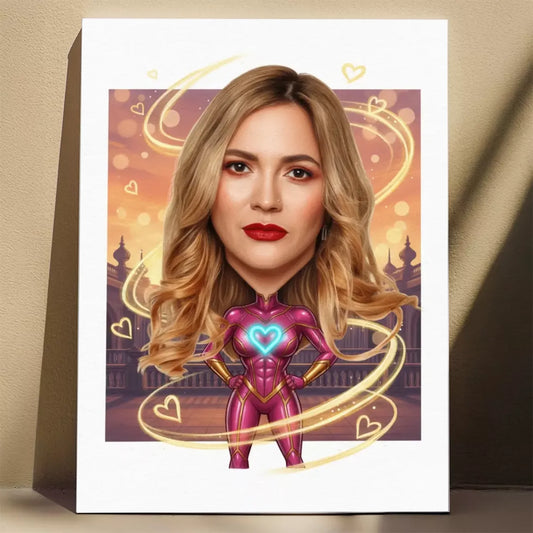 Neonowa Bohaterka - Karykatura ze zdjęcia