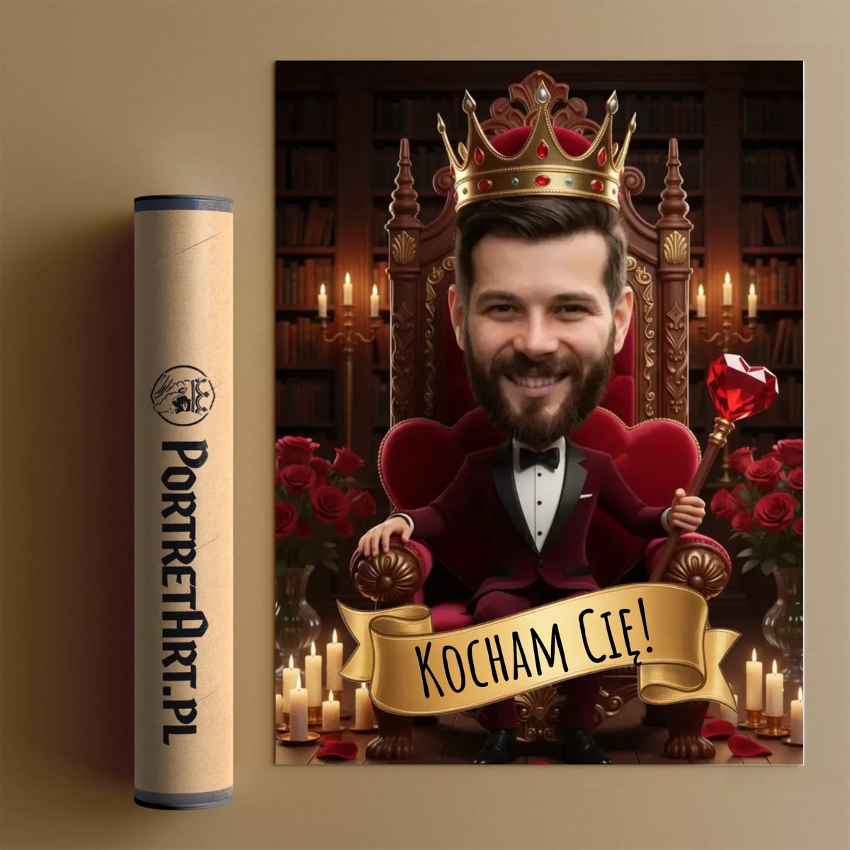 Król Serc - Karykatura ze zdjęcia
