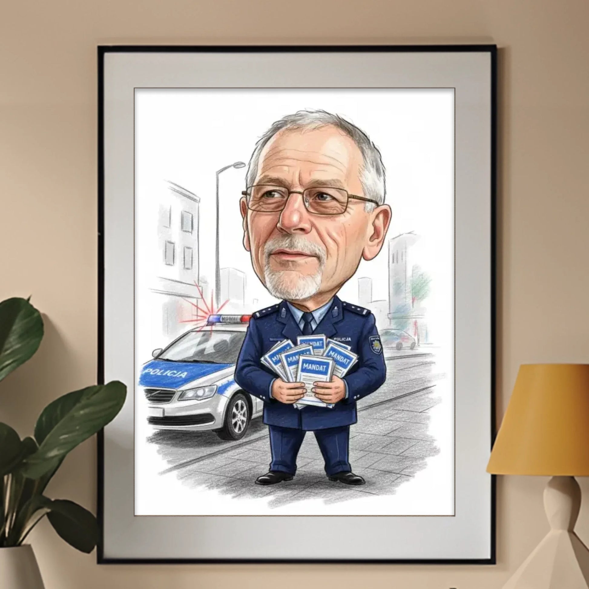 Karykatura - produkt - obraz w ramce - Portretart
