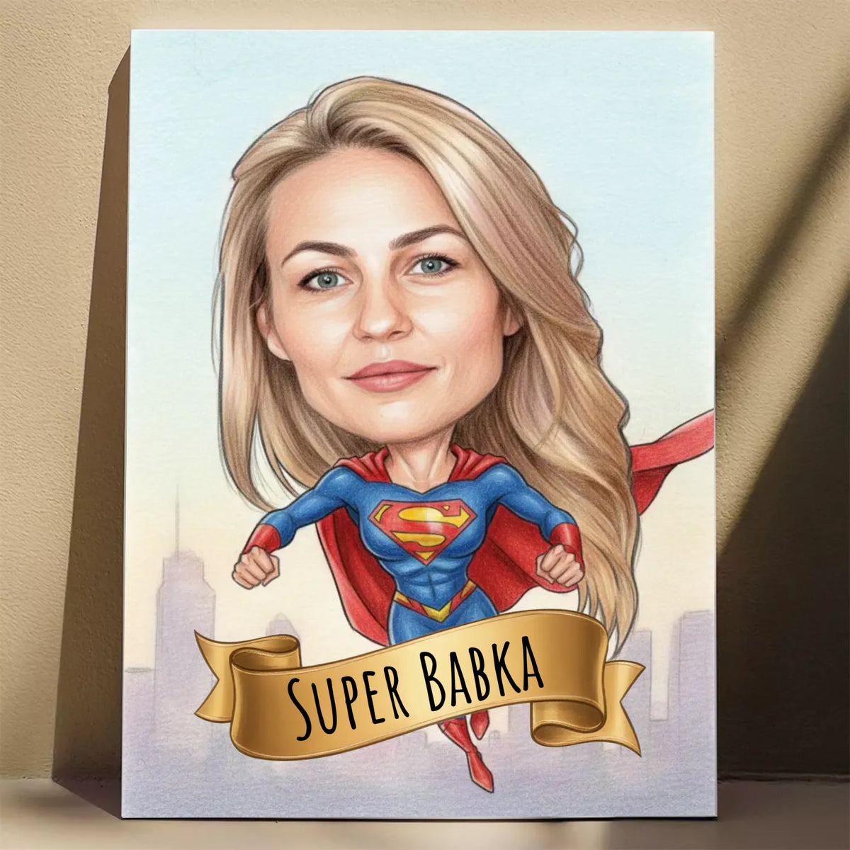 Super Kobieta - Karykatura ze zdjęcia