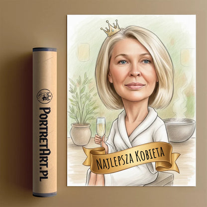 Królowa Weekendowego Relaksu - Karykatura ze zdjęcia
